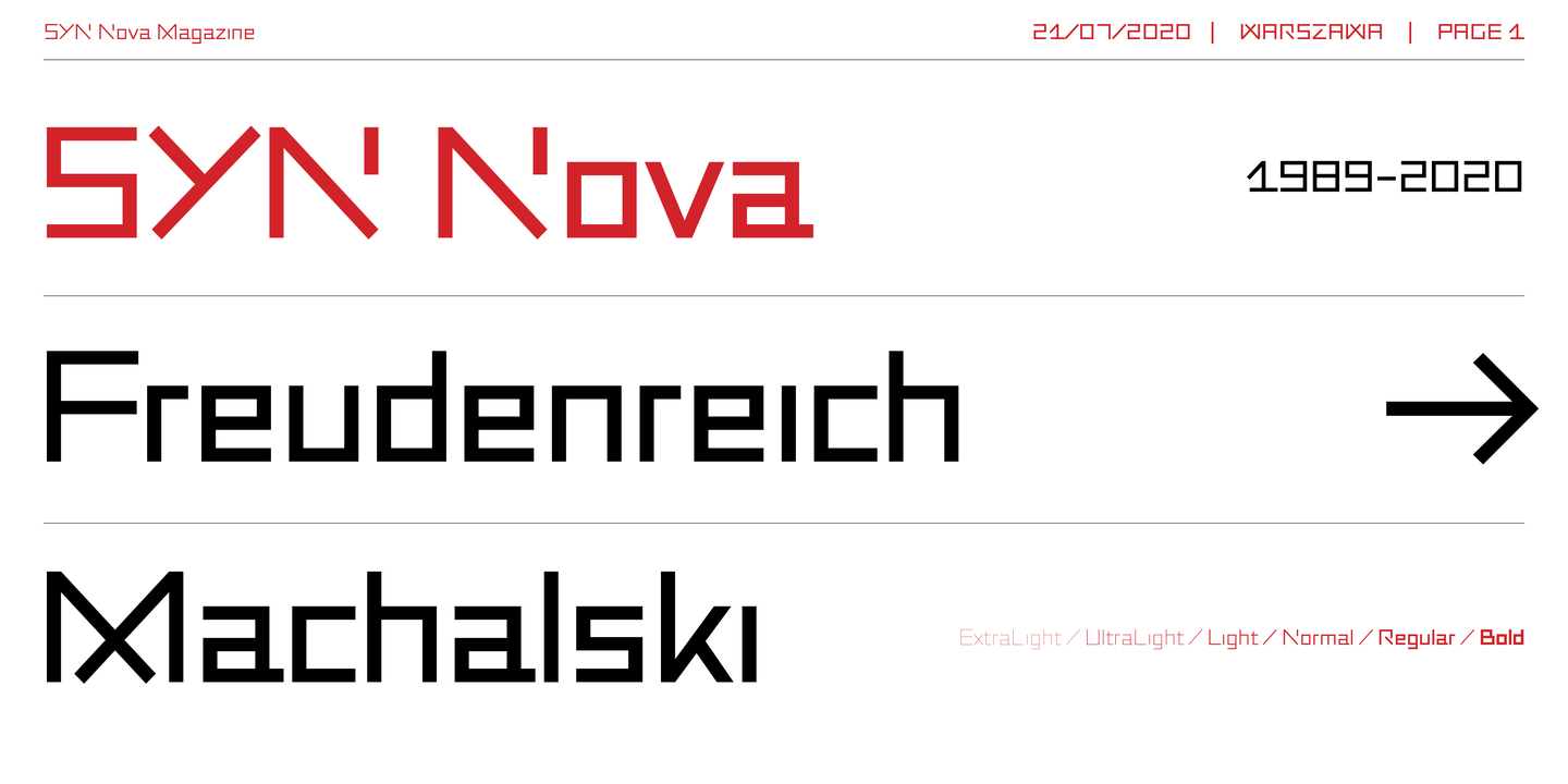 Пример шрифта SYN Nova